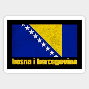 Bosnia /  Retro Faded Style Flag Design Magnet